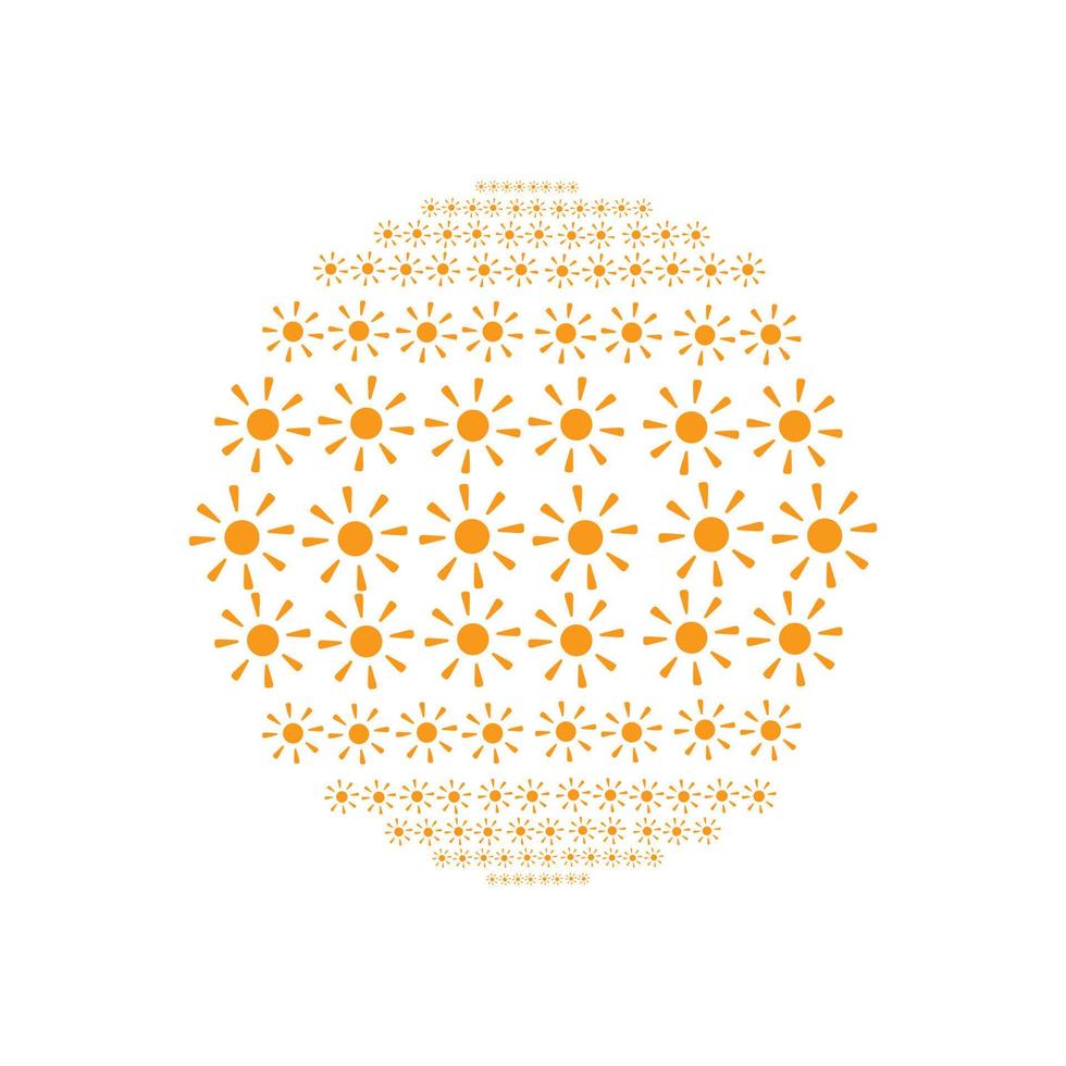 Halftone in the form of a sun. Vector illustration