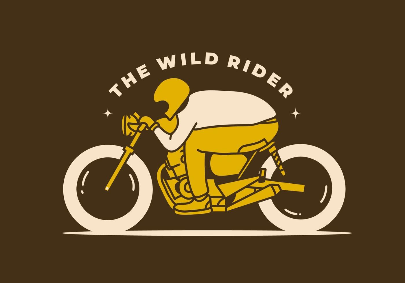 Retro style illustration of a man riding motorcycle vector