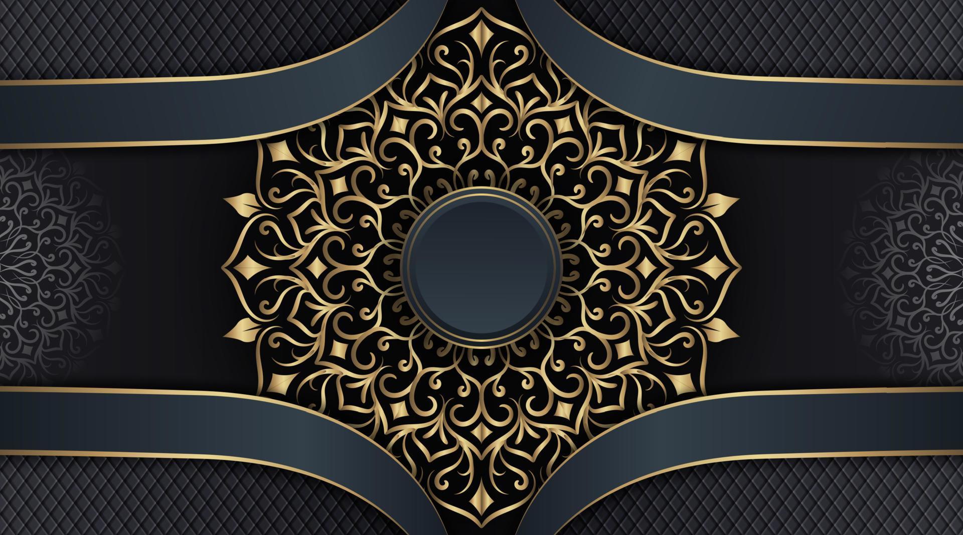 Arabesque luxury background round gold decoration 12743533 Vector Art