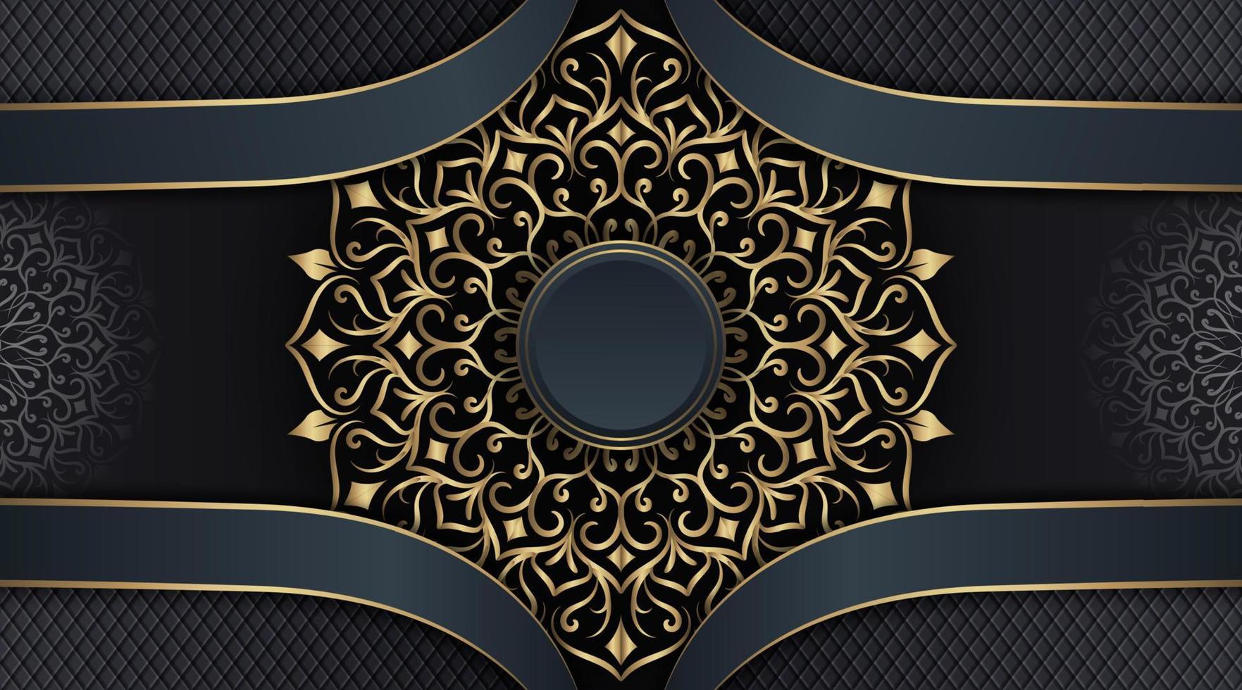 Arabesque luxury background  round gold decoration vector