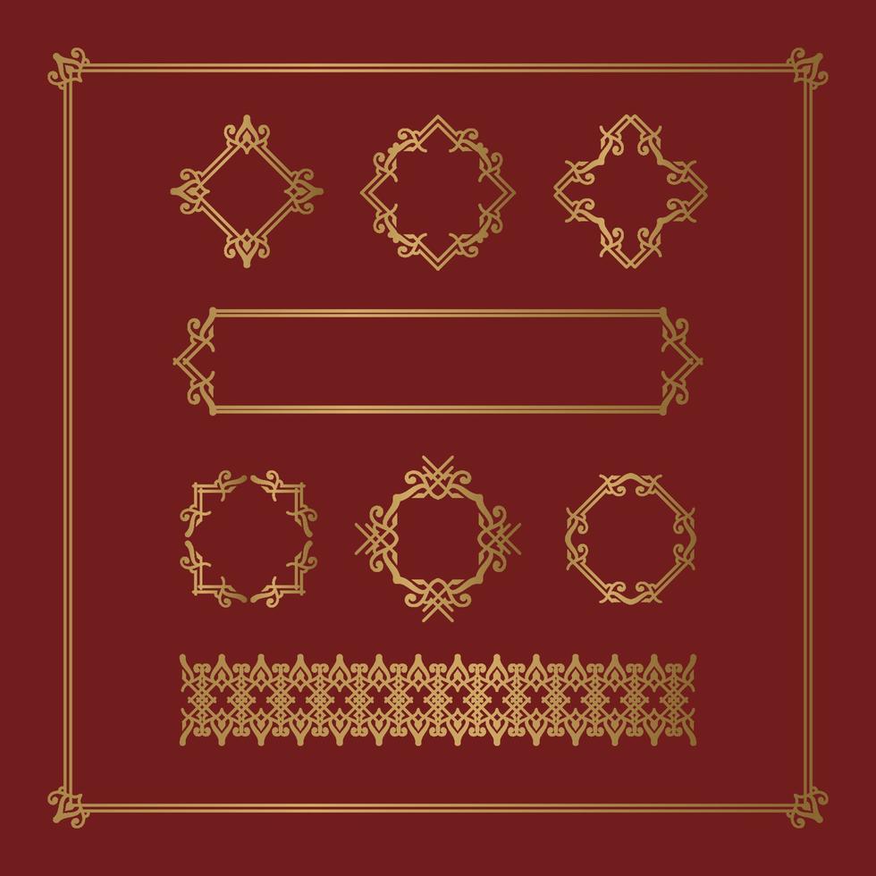 vintage frames, borders and elements, vector set