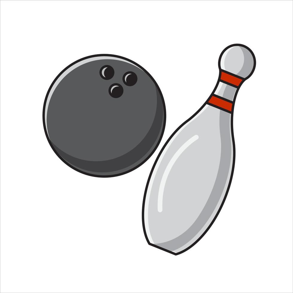 bowling pins and bowling balls vector