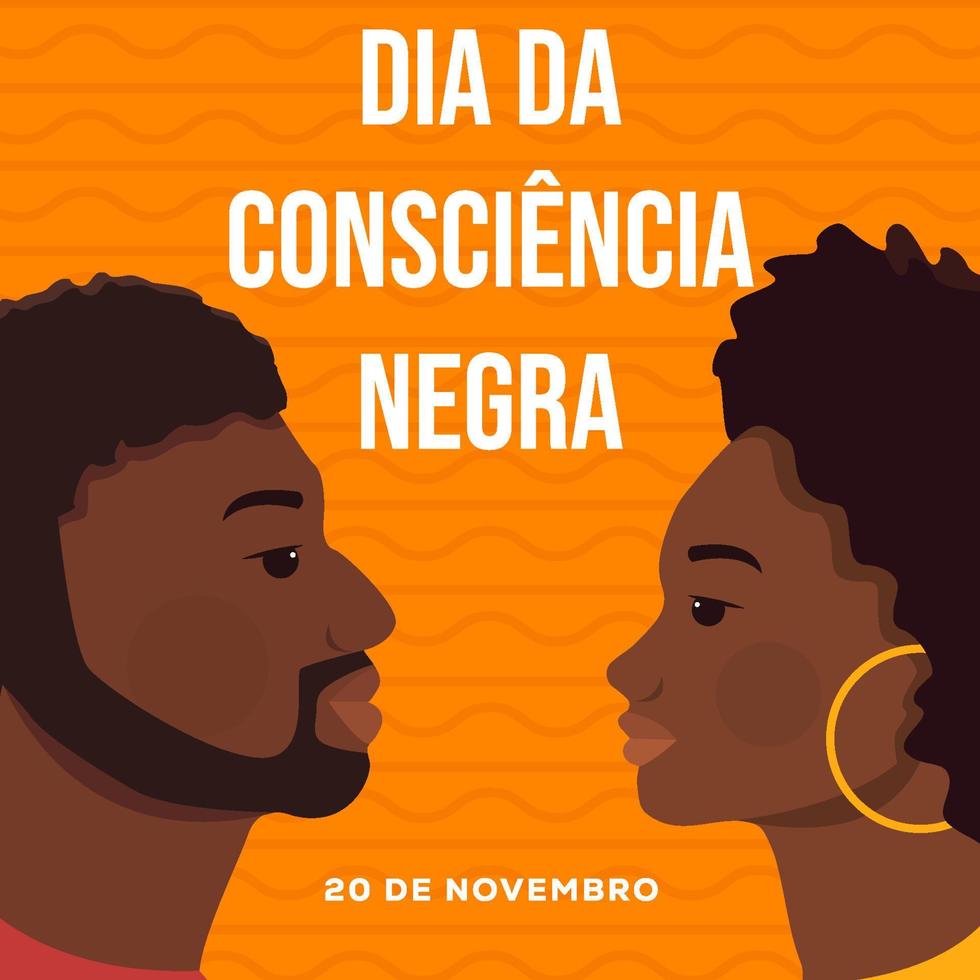 dia da conciencia negra ilustración en estilo plano vector