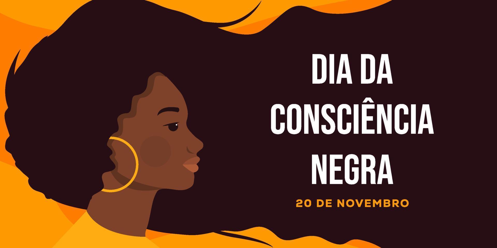 ilustración de banner de dia da negra con mujeres vector