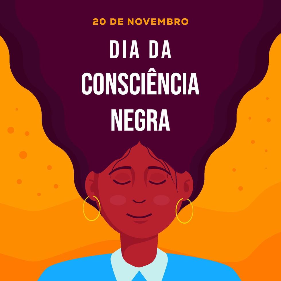 hand drawn dia da consciencia negra illustration in flat style vector