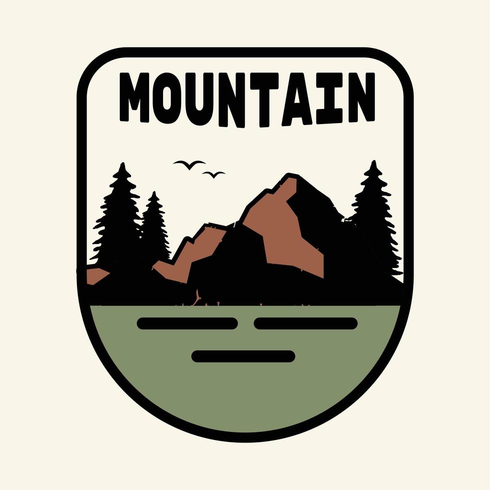 placa de montaña vintage dibujada a mano, perfecta para logotipos, camisetas, prendas de vestir y otras mercancías 3 vector