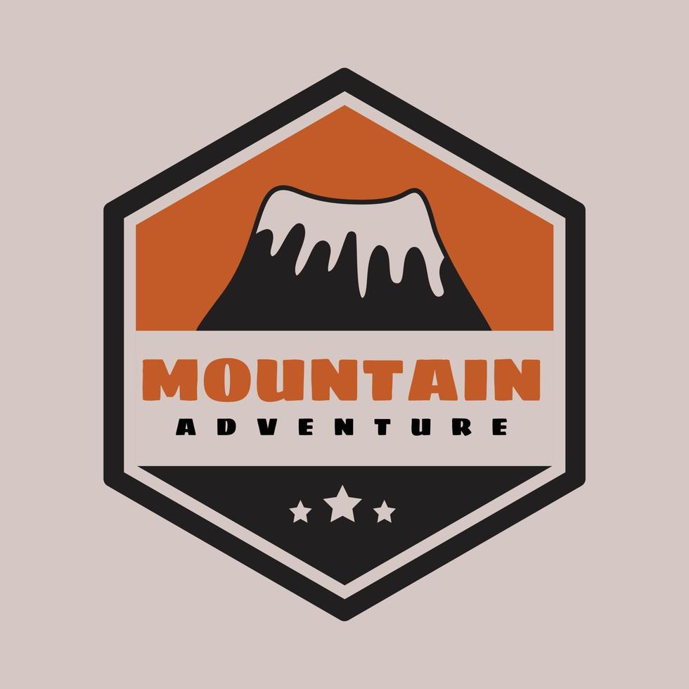 vintage hand drawn mountain adventure badge, perfect for logo, t-shirts, apparel and other merchandise vector