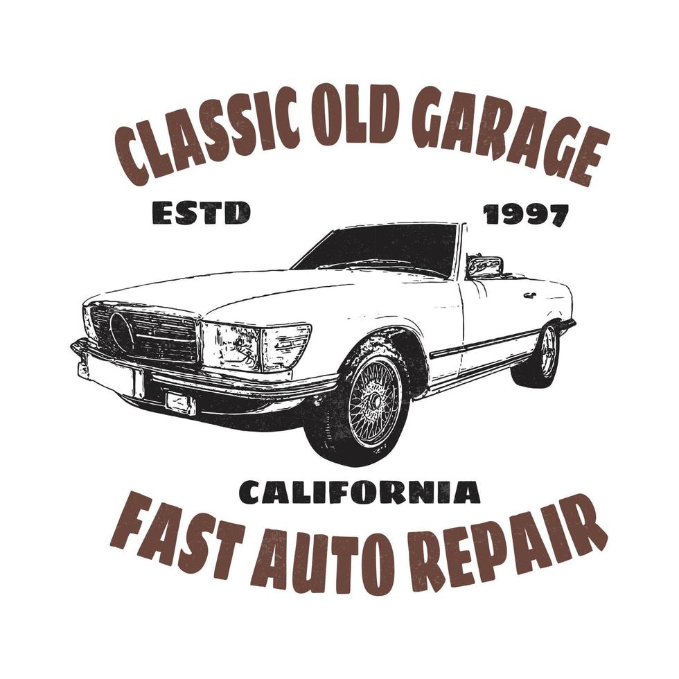 classic old garage t shirt design vector