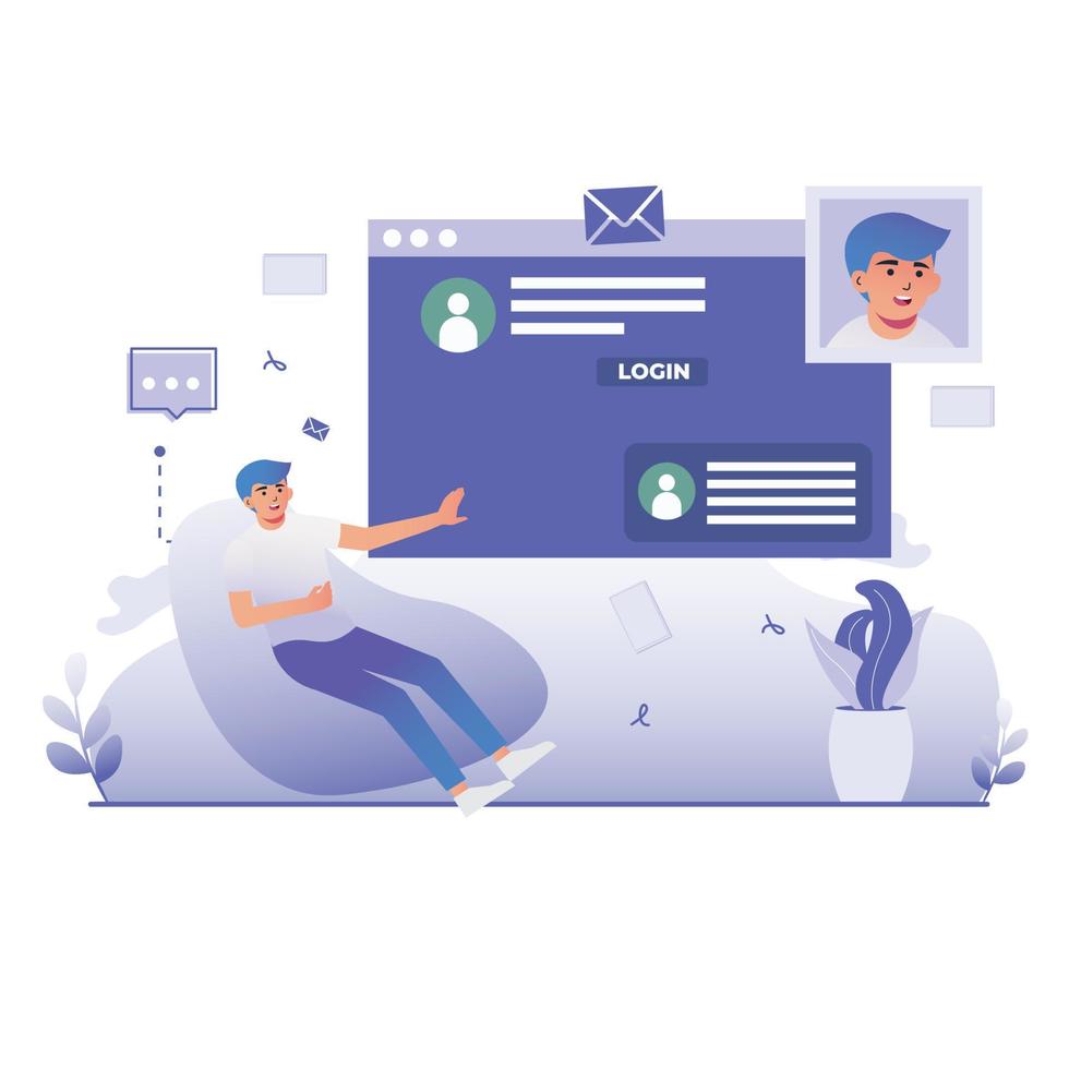 login Business Illustration vector