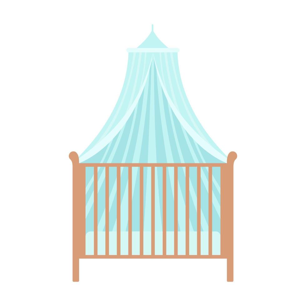 icono de cuna de bebé en estilo plano aislado sobre fondo blanco. muebles para un recién nacido. ilustración vectorial vector