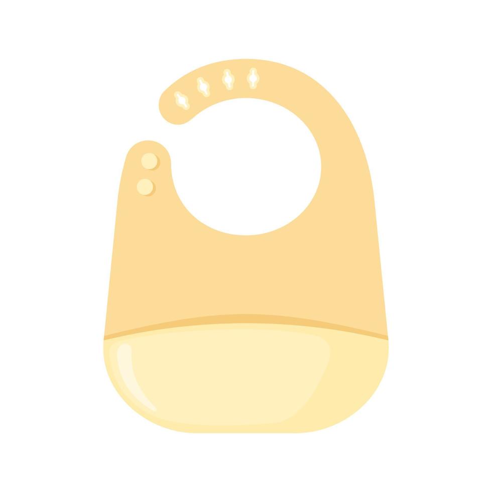 babero de silicona o plástico con un icono de bolsillo en estilo plano aislado en fondo blanco. ilustración vectorial vector