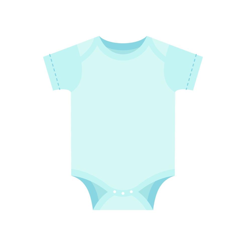 Baby bodysuit icon with short sleeves in flat style isolated on white background. Newborn body suit. Vector illustration.