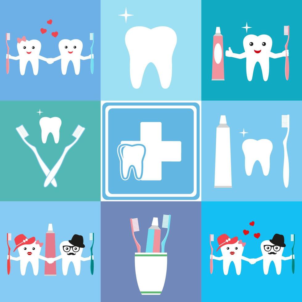 diseño de banners médicos con equipo dental vector