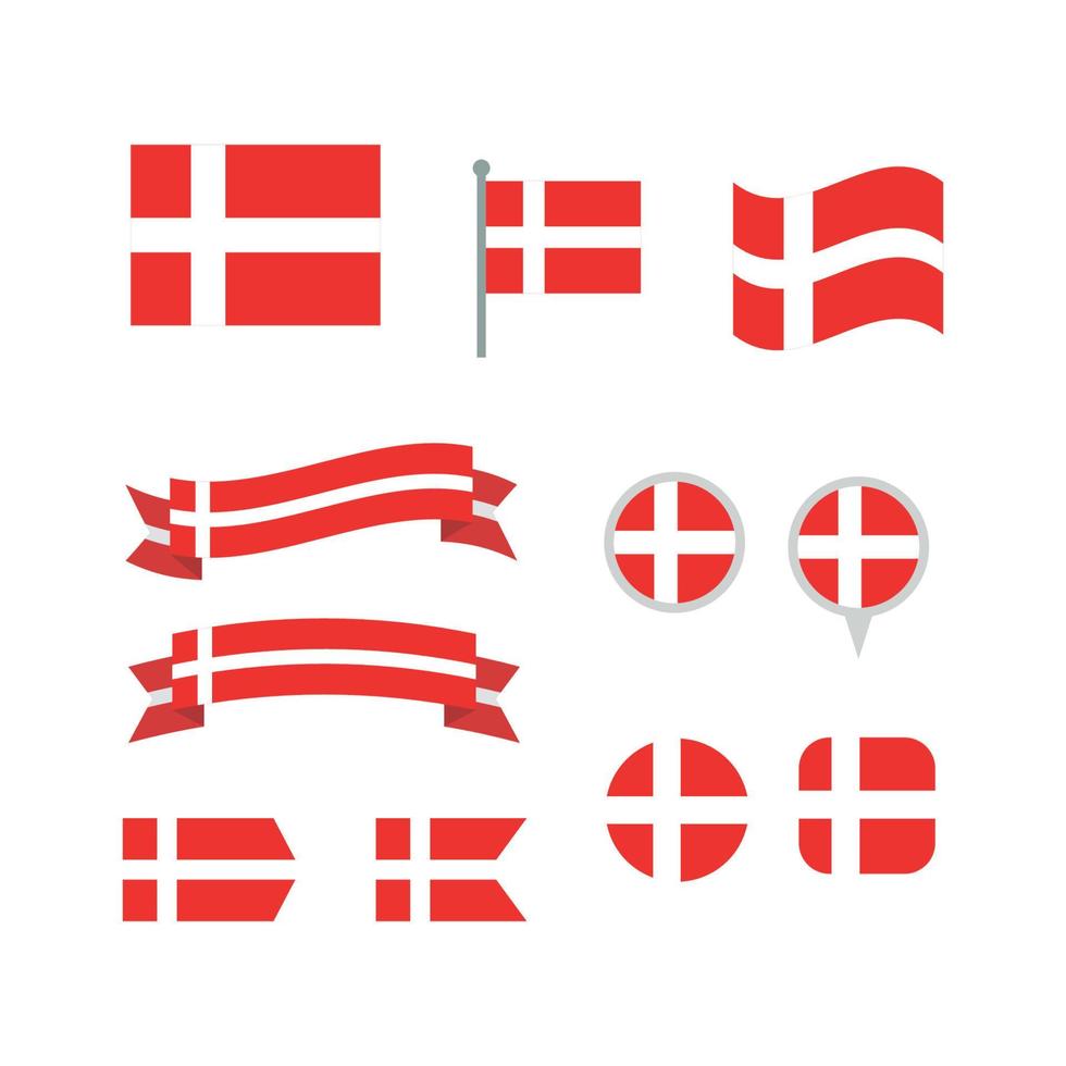 Collection of Danish Flags vector