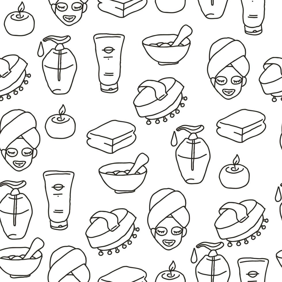 Black and White Spa Pattern vector