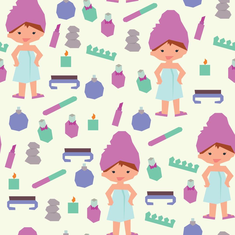 Girl in a Spa Pattern vector