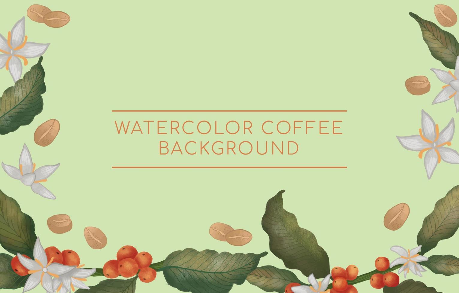 Hand-drawn Watercolor Coffee Frame  Background vector