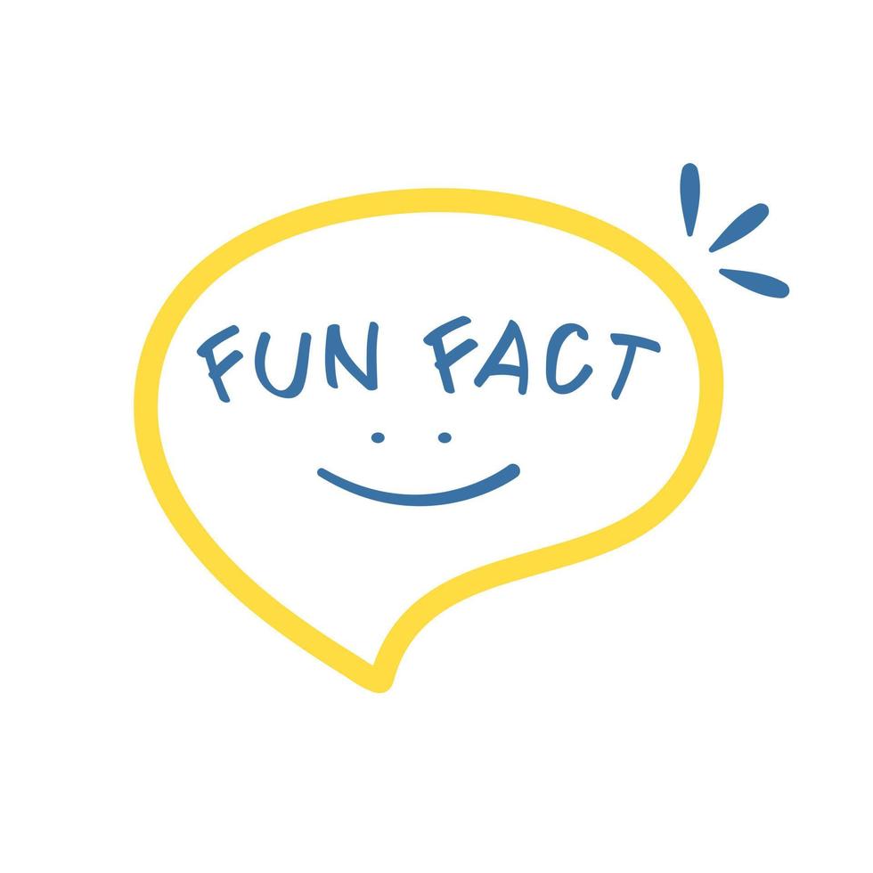 Bubble with fun fact text. Linear vector illustration of an emoticon in speech cloud.