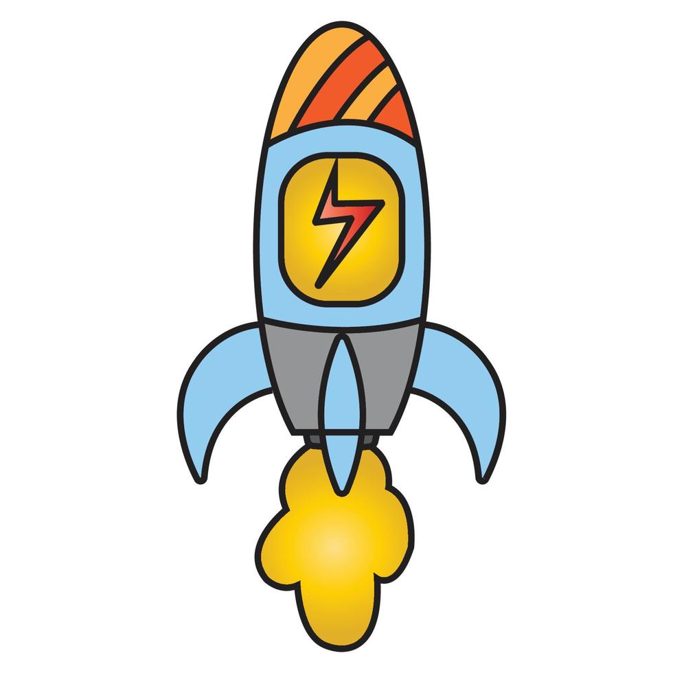 cartoon rocket illustration vector