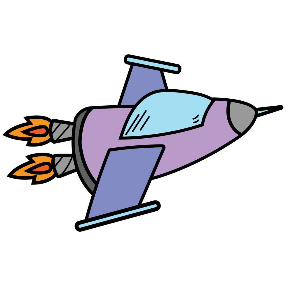 cartoon rocket illustration vector