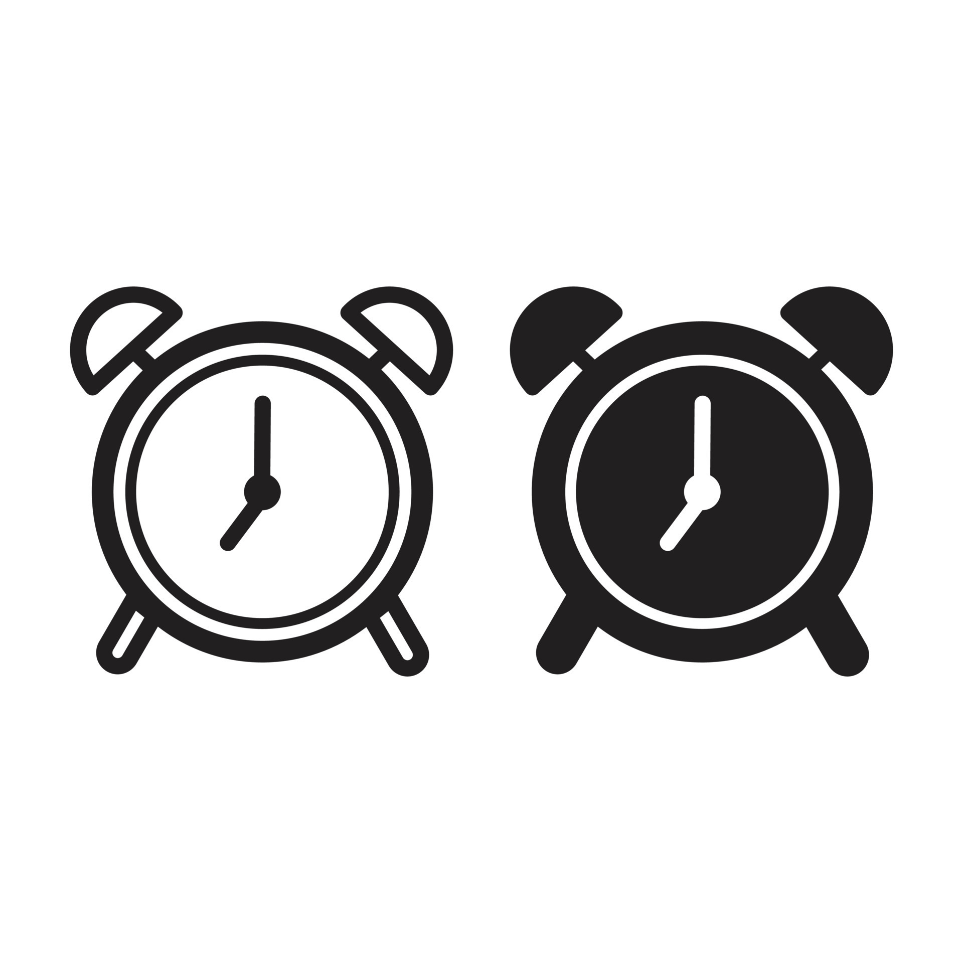 Alarm clock icon on a white background. alarm clock vector illustration