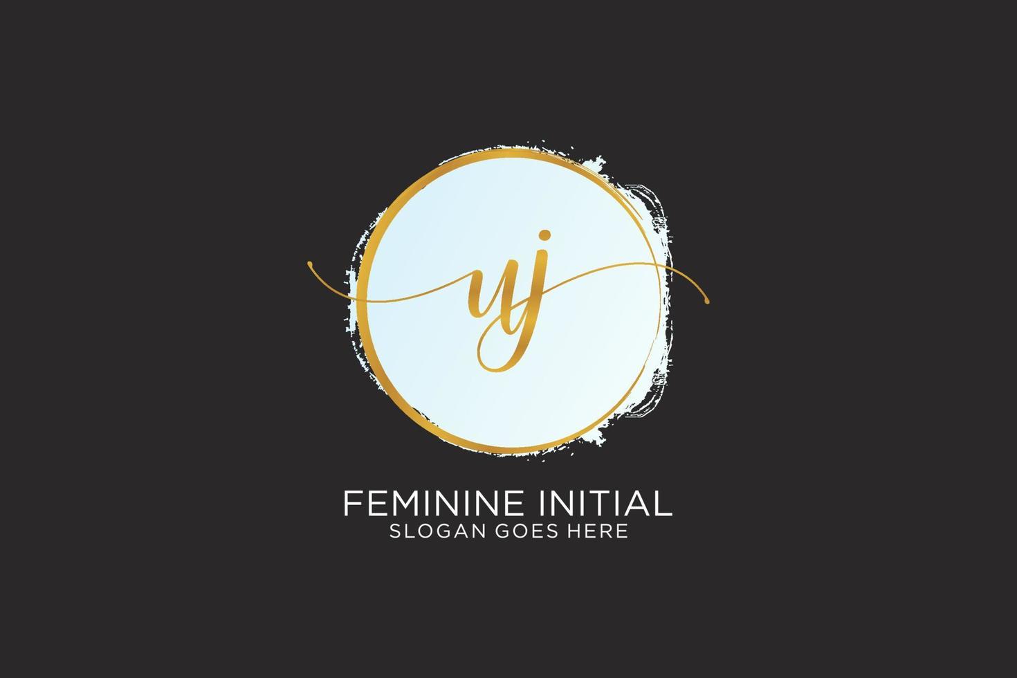 Initial UJ handwriting logo with circle template vector signature, wedding, fashion, floral and botanical with creative template.