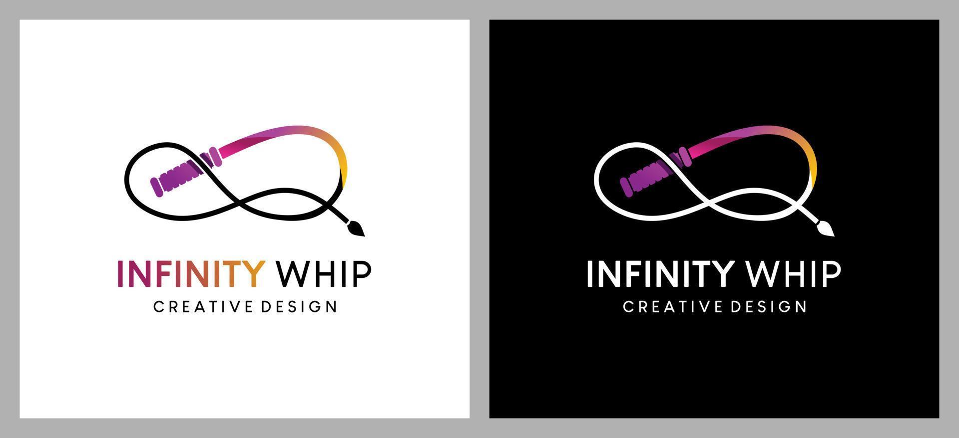 Infinity whip vector illustration logo design