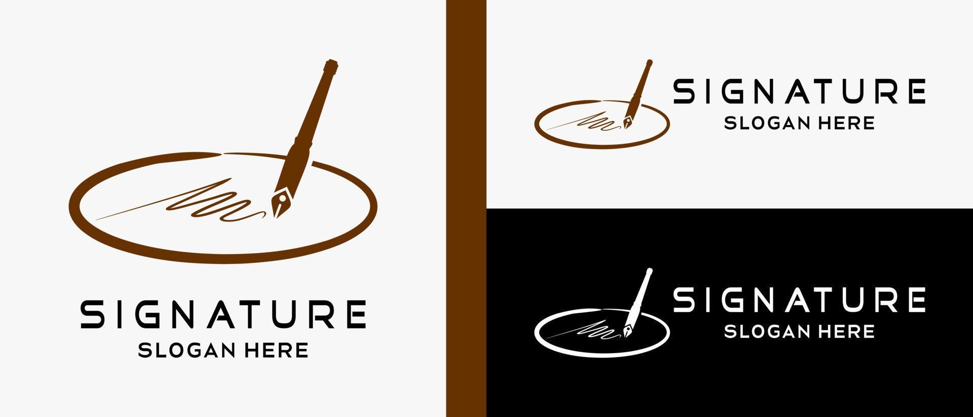 signature logo design template with dip in creative and simple concept. premium vector logo illustration