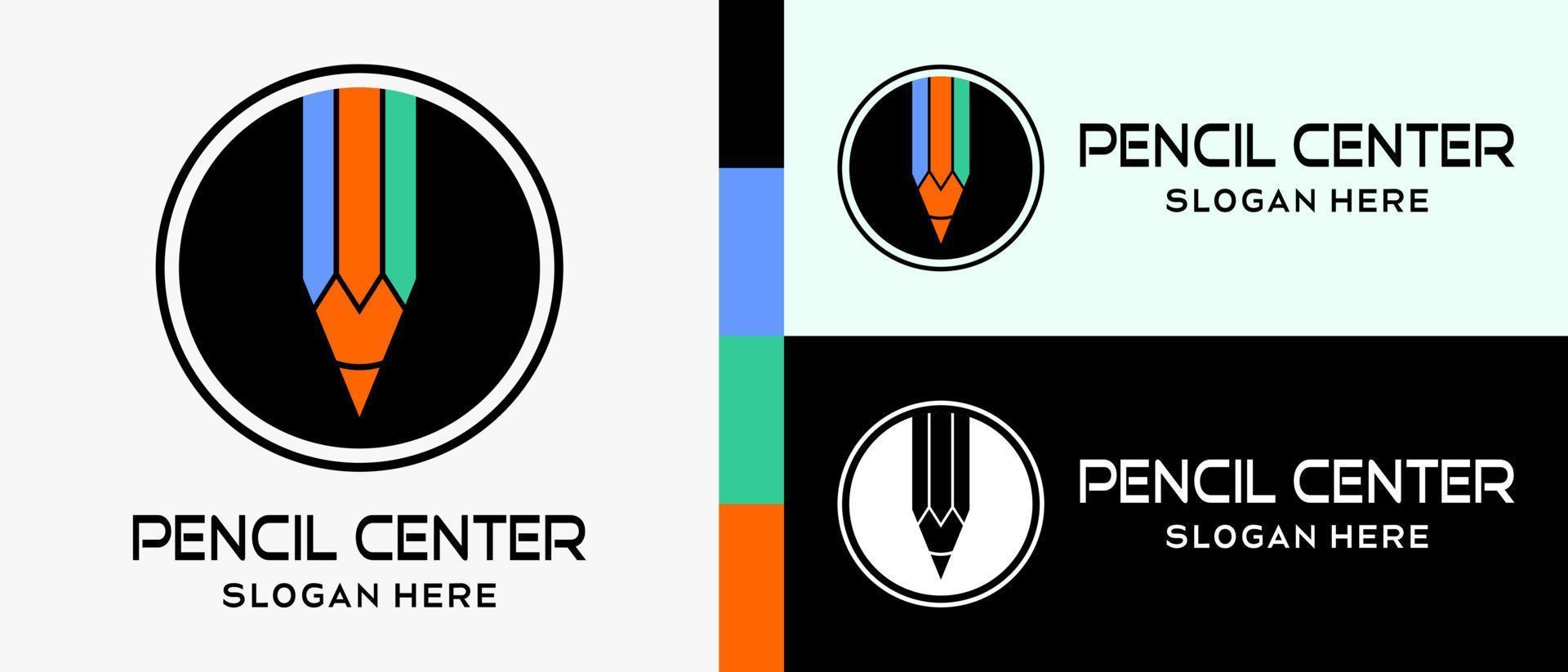 plantilla de diseño de logotipo de lápiz con concepto creativo y simple en círculo. ilustración de logotipo de vector premium