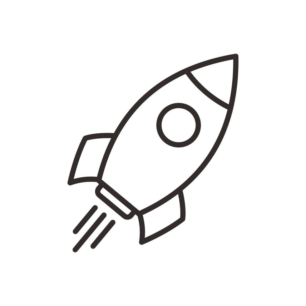 rocket outline icon vector