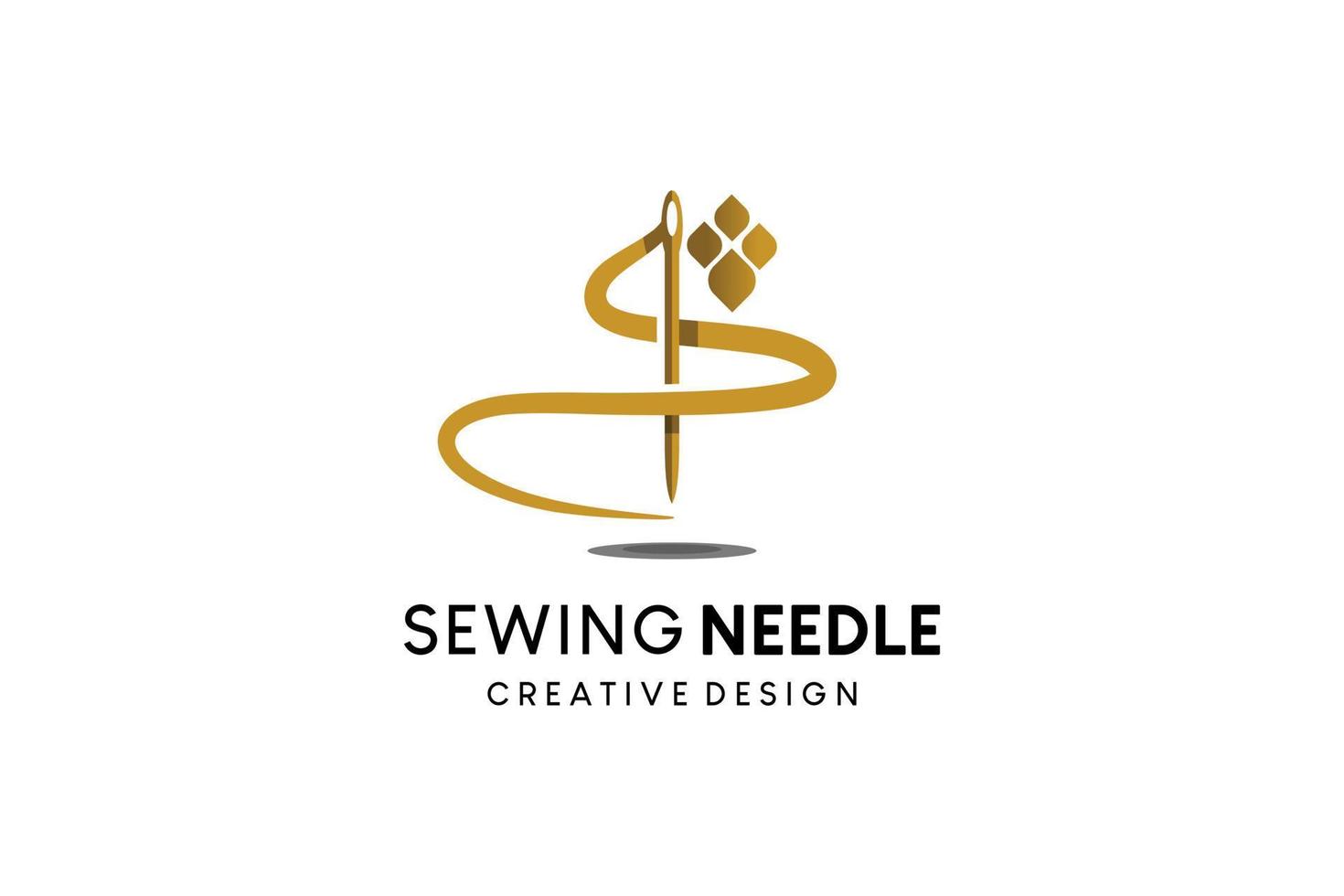 Sewing needle icon logo design with sewing thread in the shape of the letter S vector