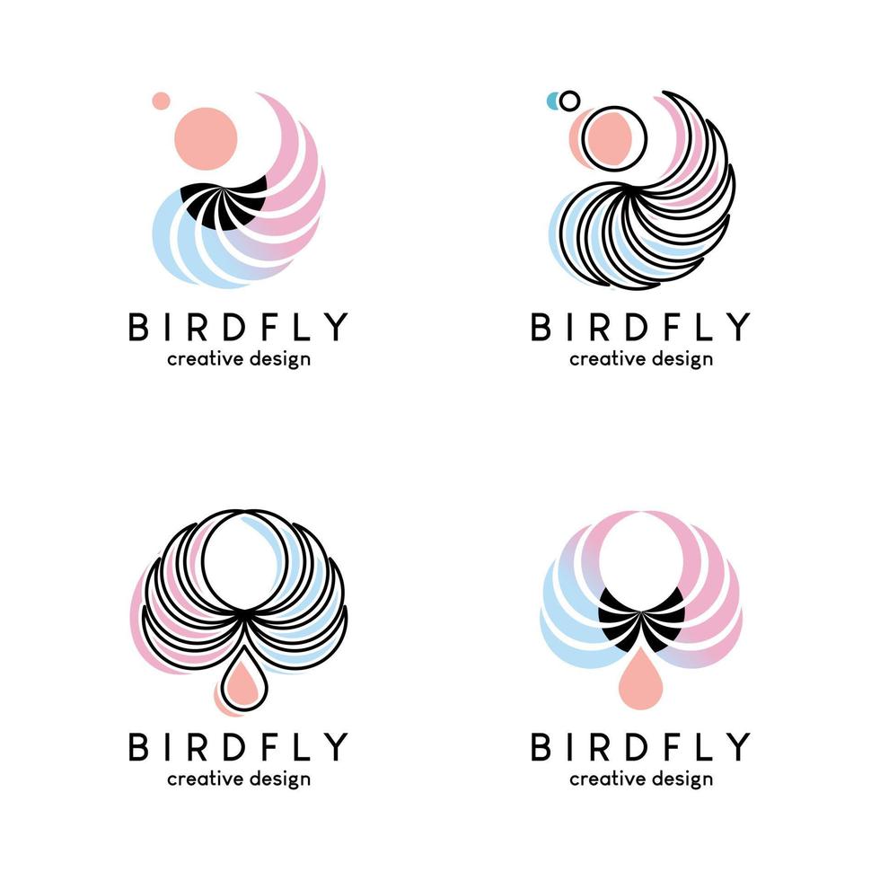 Hand drawn flying bird icon vector illustration logo design