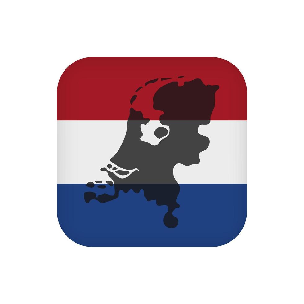 Netherlands flag, official colors. Vector illustration.