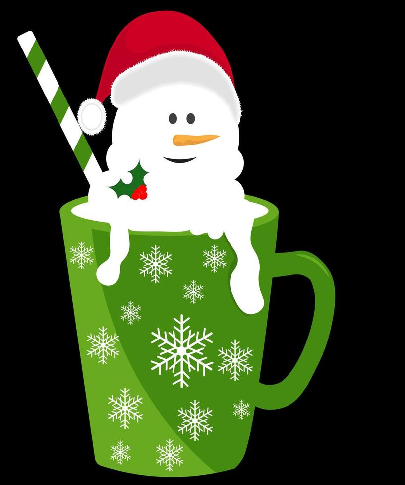 Christmas cup holiday hot coffee mug vector