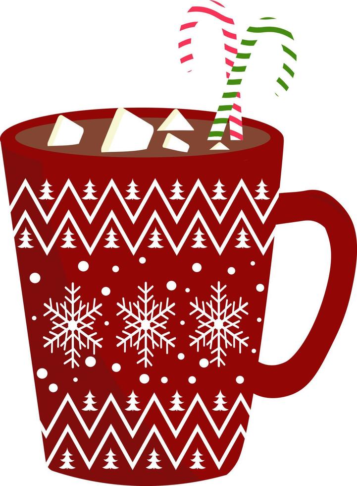 vector de taza de café caliente de vacaciones de taza de navidad