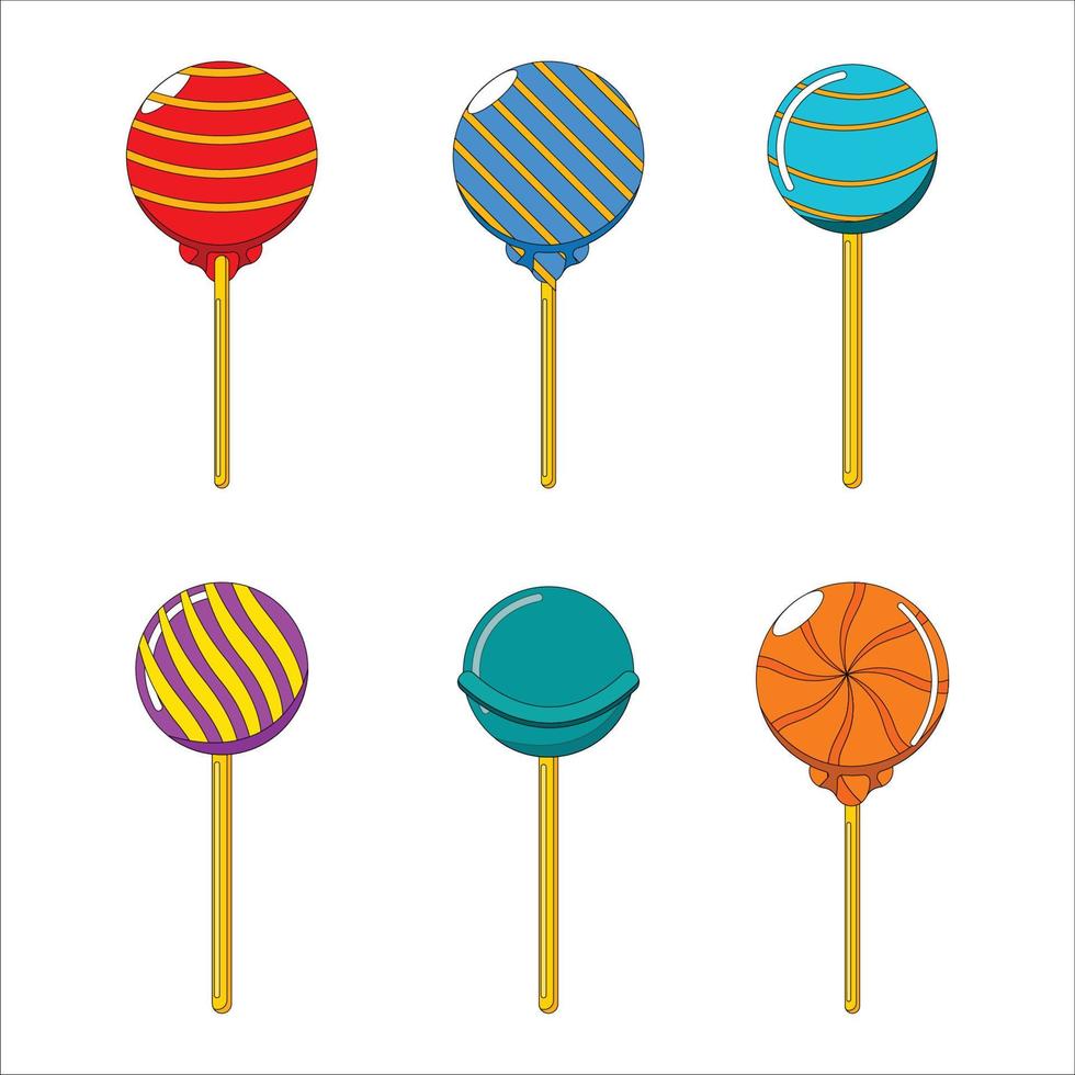 Collection of Lollipop Colorful Vector