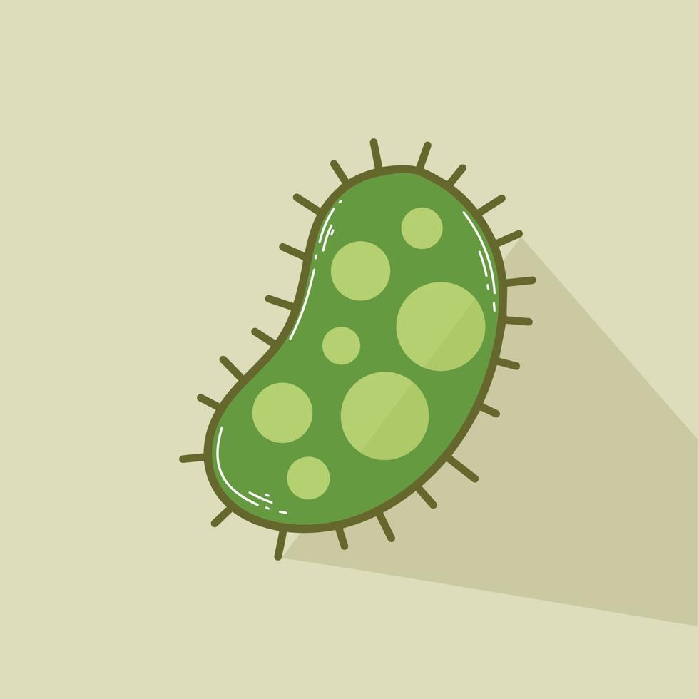 Vector Single Object Bacteria with Shadow Vector