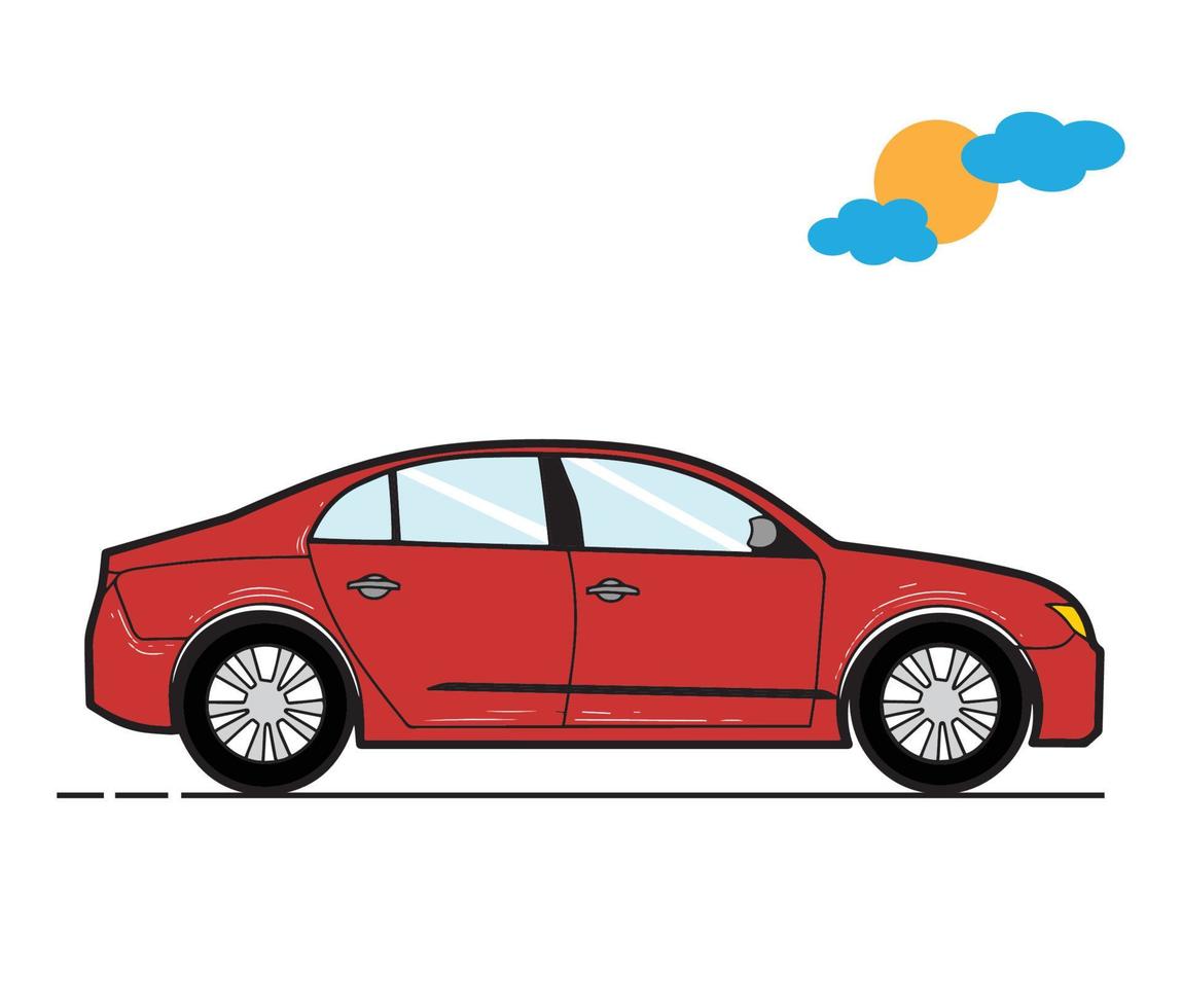 Vector Red Car on a White Background Illustrations