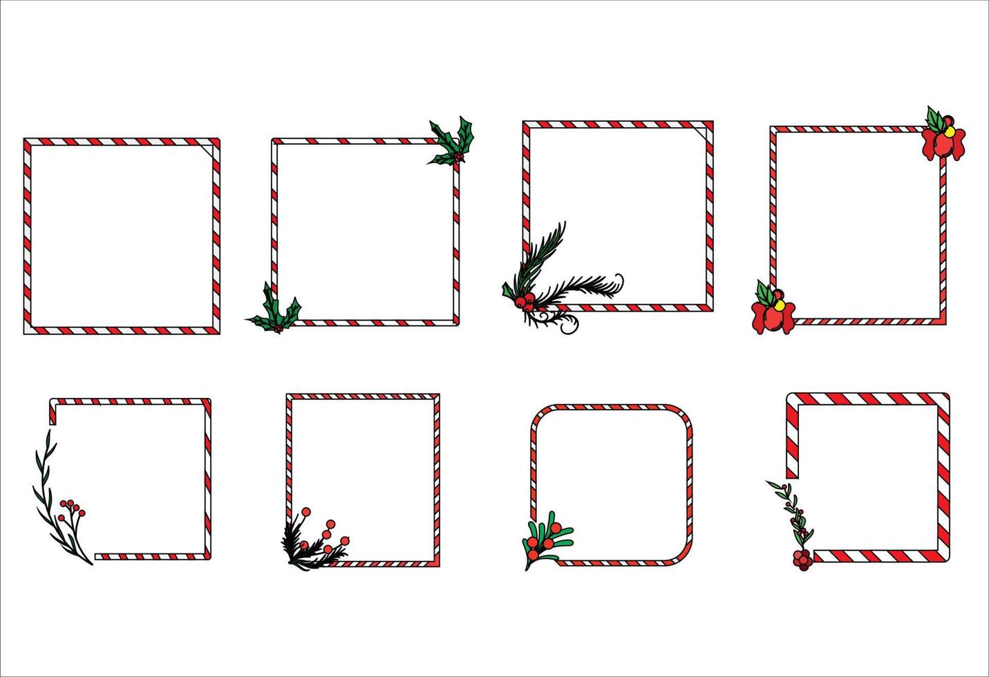 Set of Cute Frame Border Christmas vector