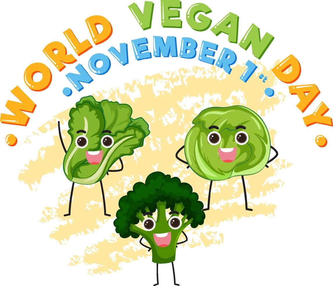 diseño de banner del día mundial vegano vector