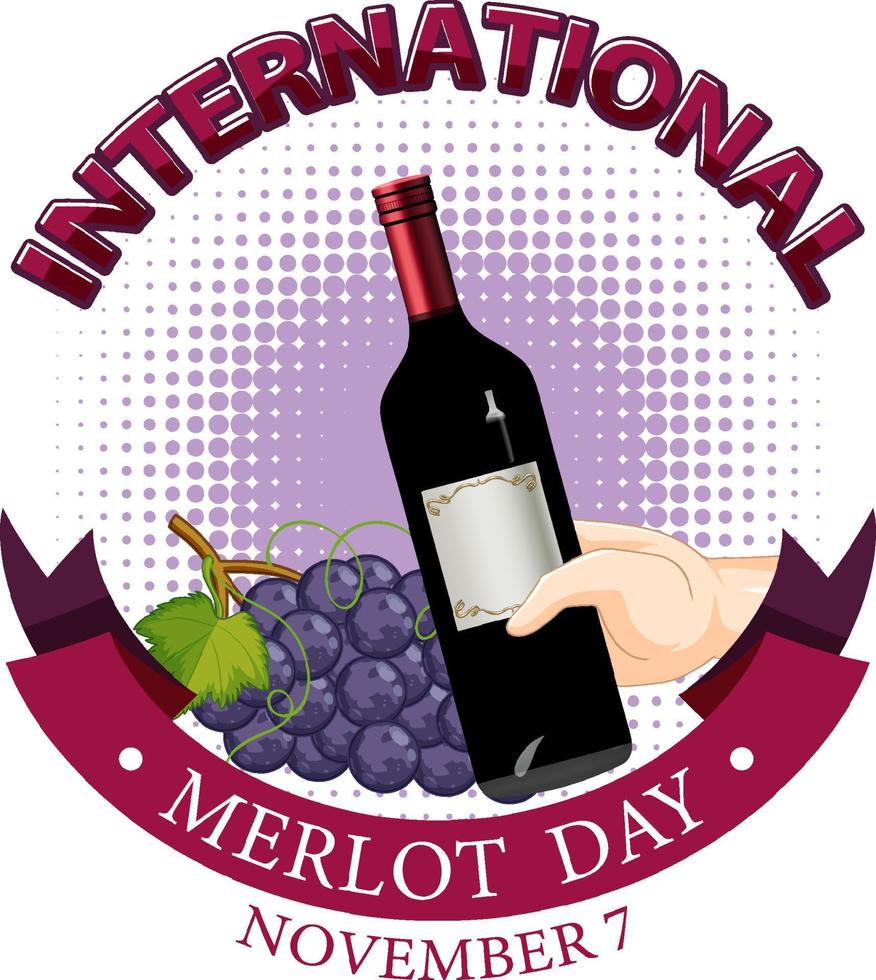 diseño del cartel del día internacional del merlot vector