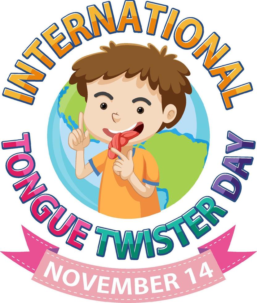 International Tongue Twister Day Banner Design vector