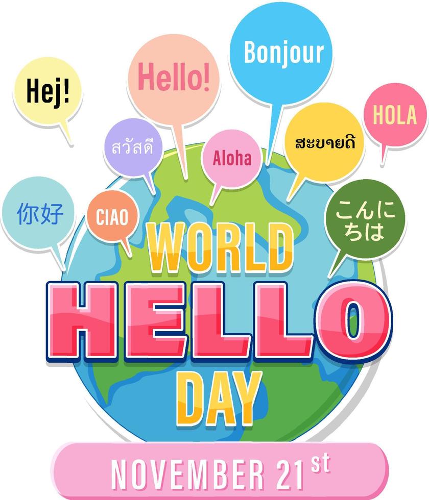 World hello day poster design 12744461 Vector Art at Vecteezy