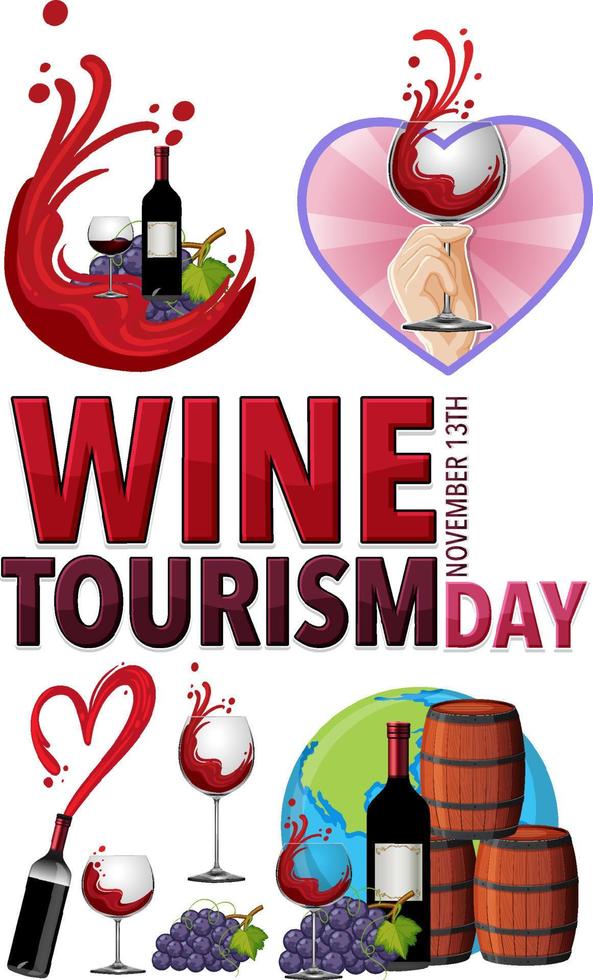 Wine tourism day poster design vector