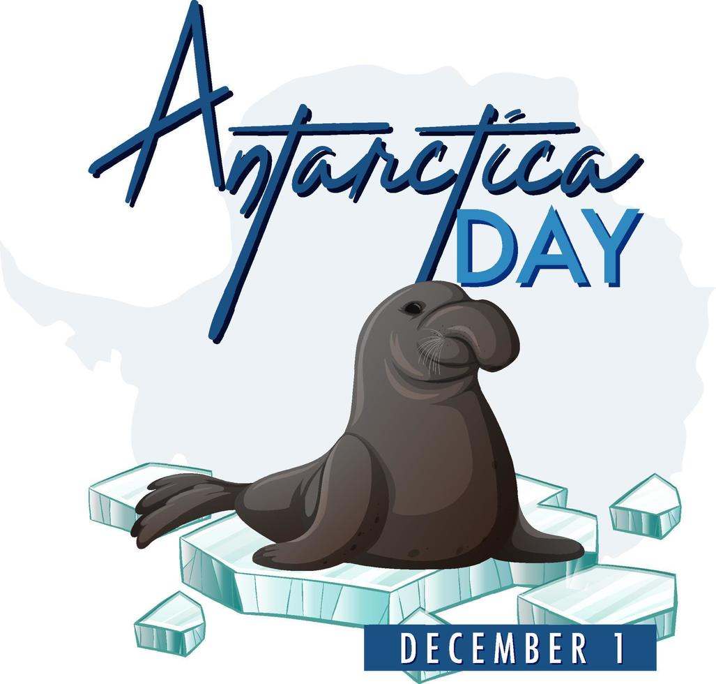 Antarctica day poster template vector