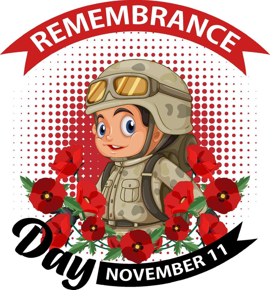 Remembrance day poster design vector