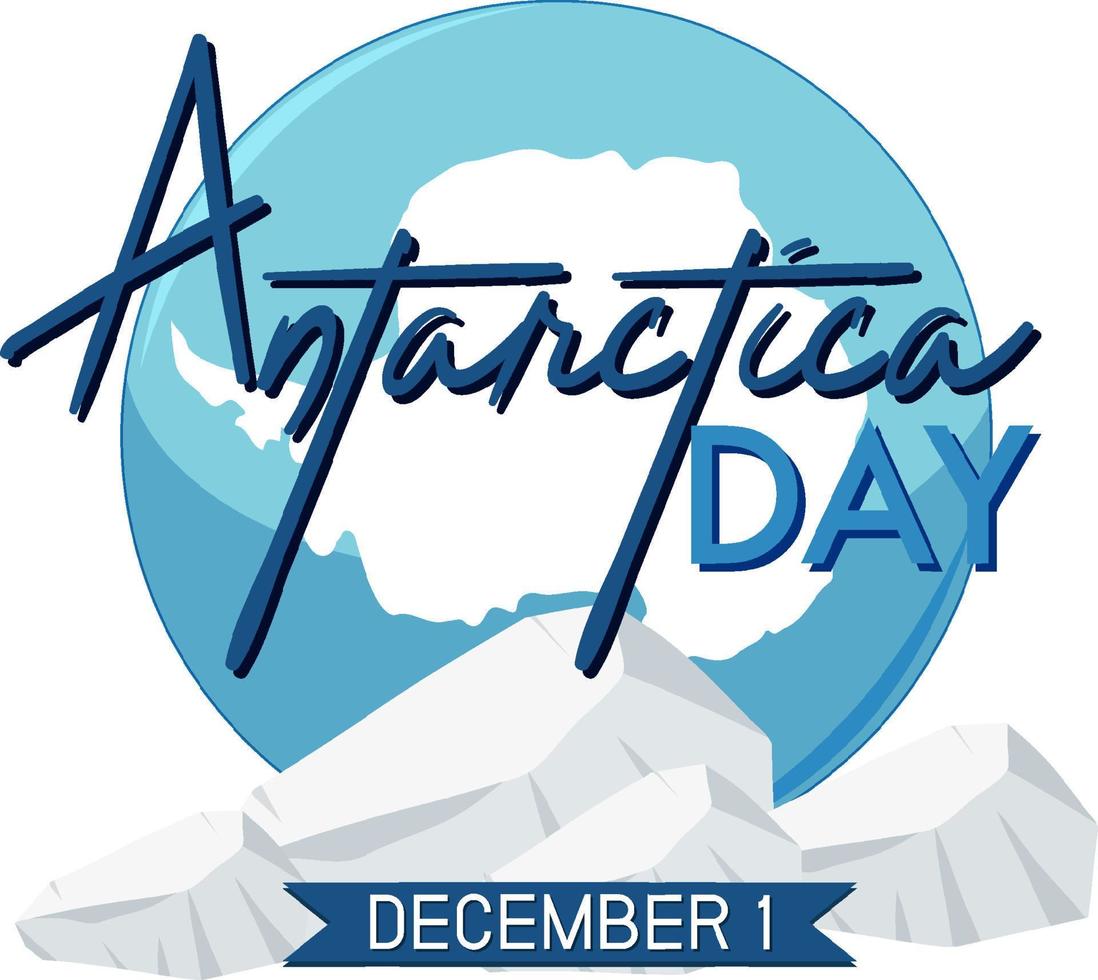 Antarctica day poster template vector