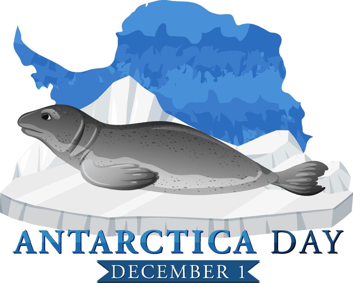 Antarctica day poster template vector