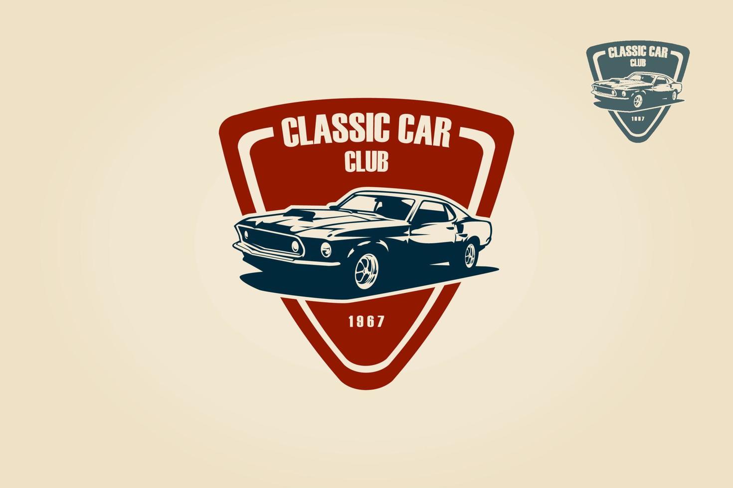 plantilla de logotipo de club de coches clásicos. ilustración del logotipo vectorial. vector