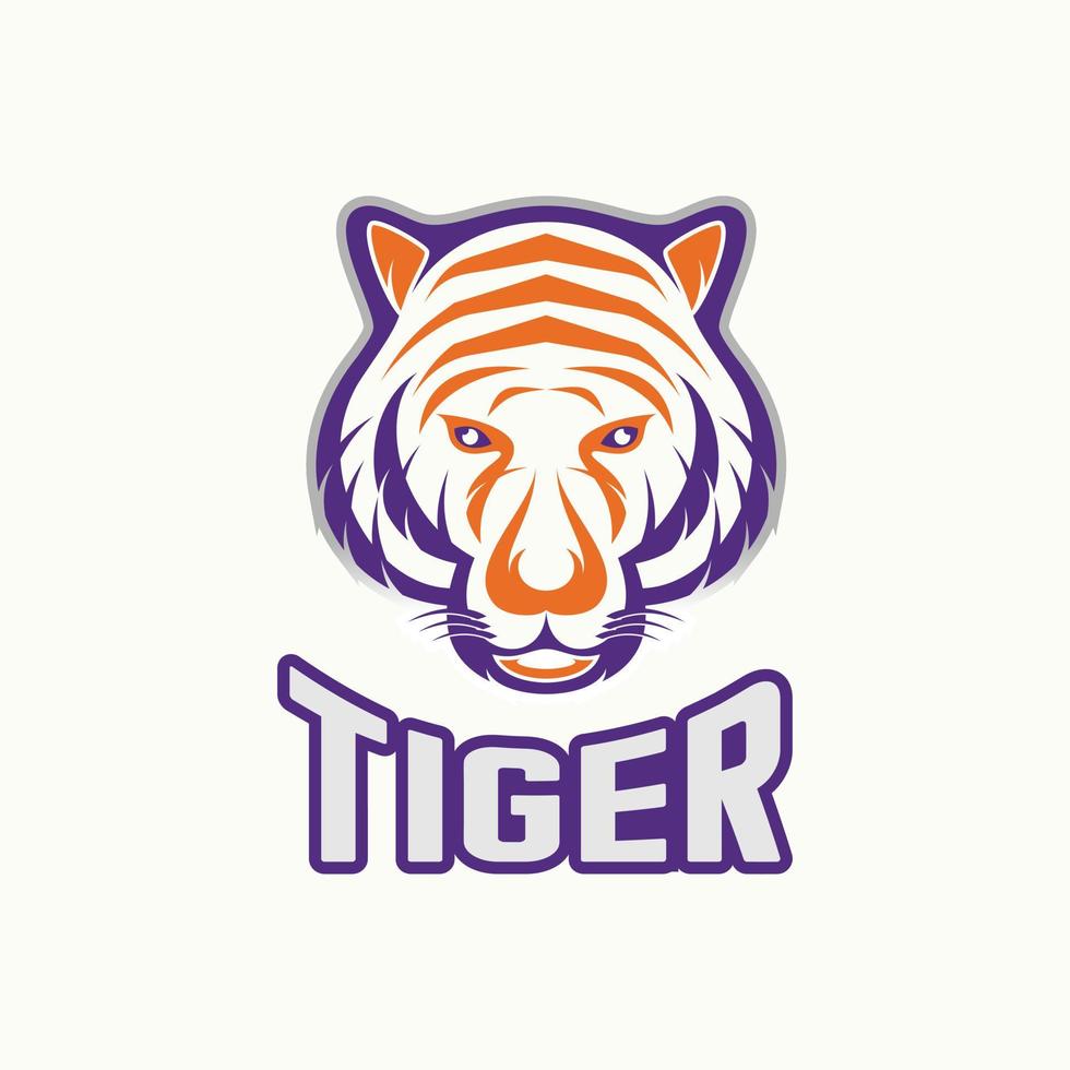 cabeza de tigre simple y única con cara seria y atractivo motivo imagen icono gráfico diseño de logotipo concepto abstracto vector stock. puede usarse como símbolo relacionado con animales o fuerte